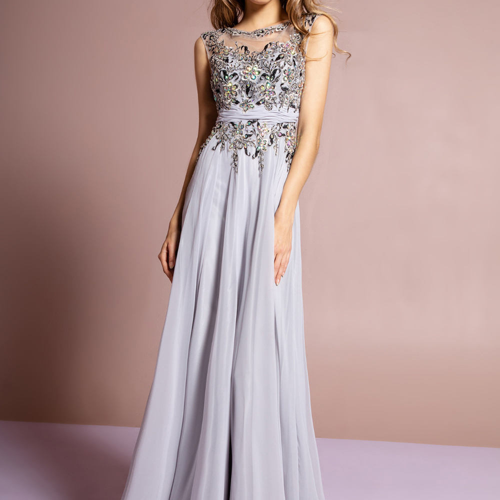 Sleeveless Beaded Prom Long Dress GL2056